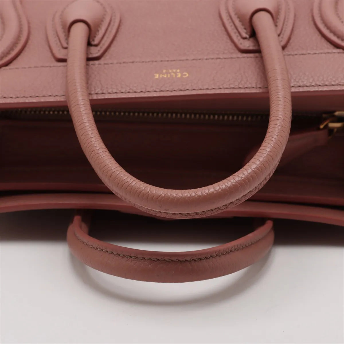 Best Seller Celine Luggage Nano Shopper Leather Two-Way Handbag Brownish Pink