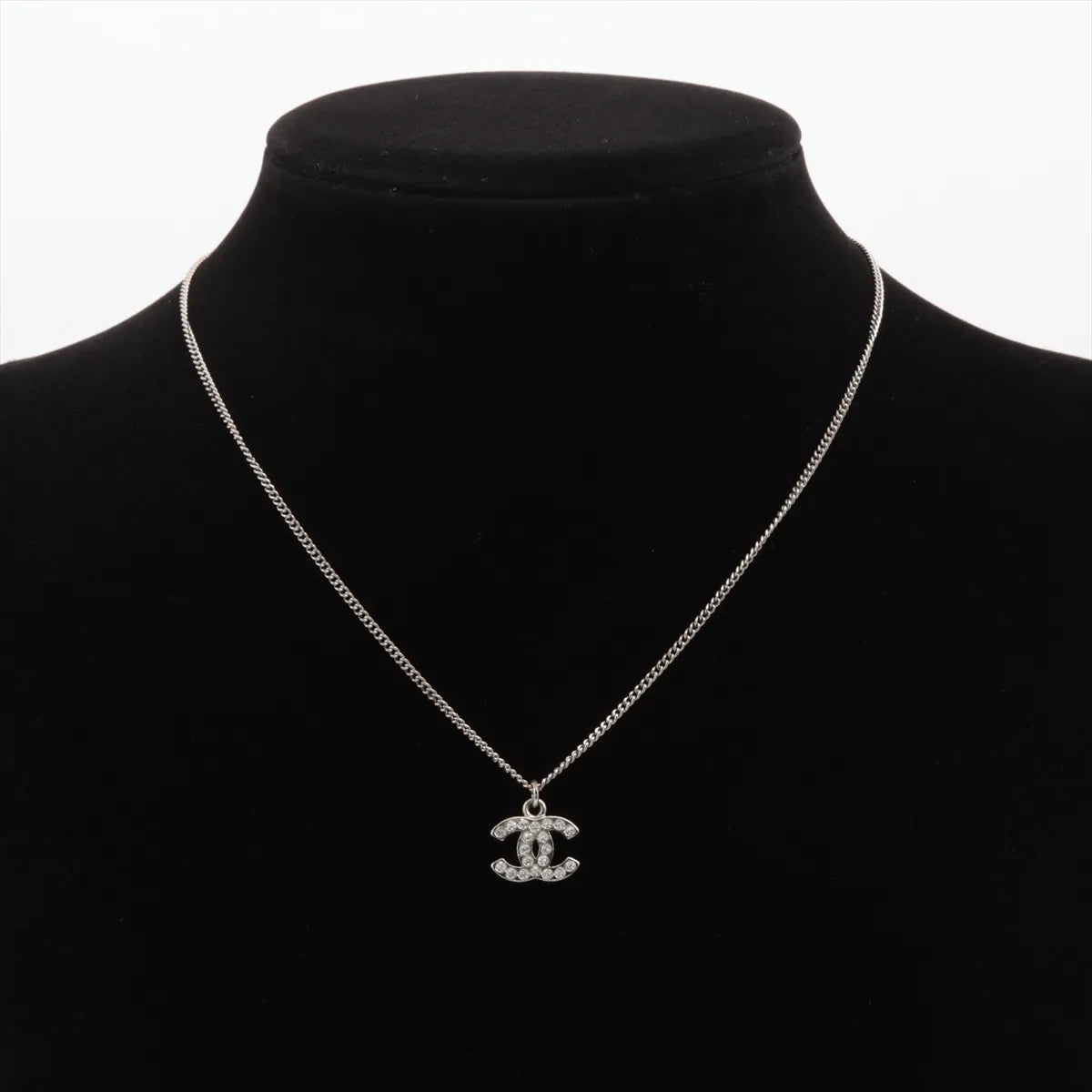 Chanel CC Logo Rhinestone Pendant Necklace
