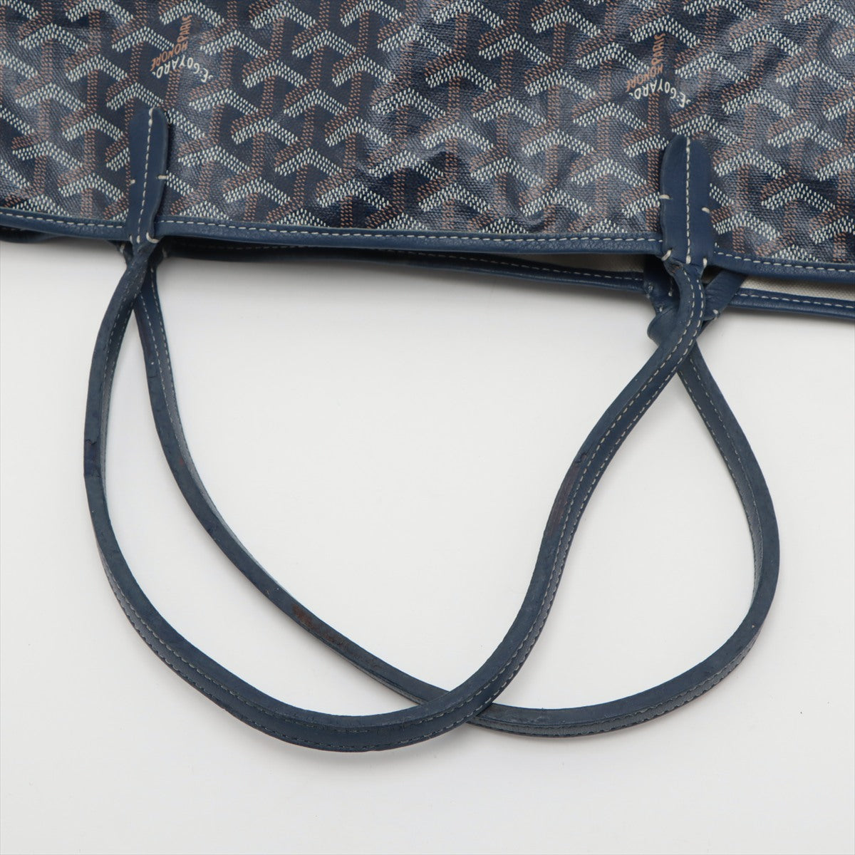 Goyard Saint Louis GM Leather Tote Bag Navy Blue