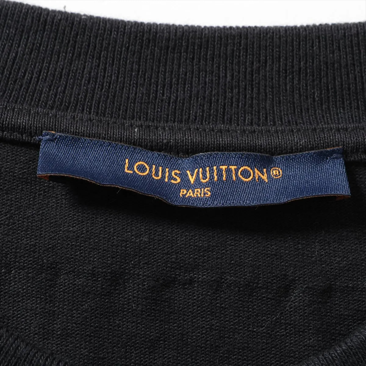 Louis Vuitton "Marque L.Vuitton Deposee" Embroidered Beads Cotton T-shirt Black
