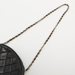Chanel Matelasse Lambskin Leather Chain Shoulder Bag Black