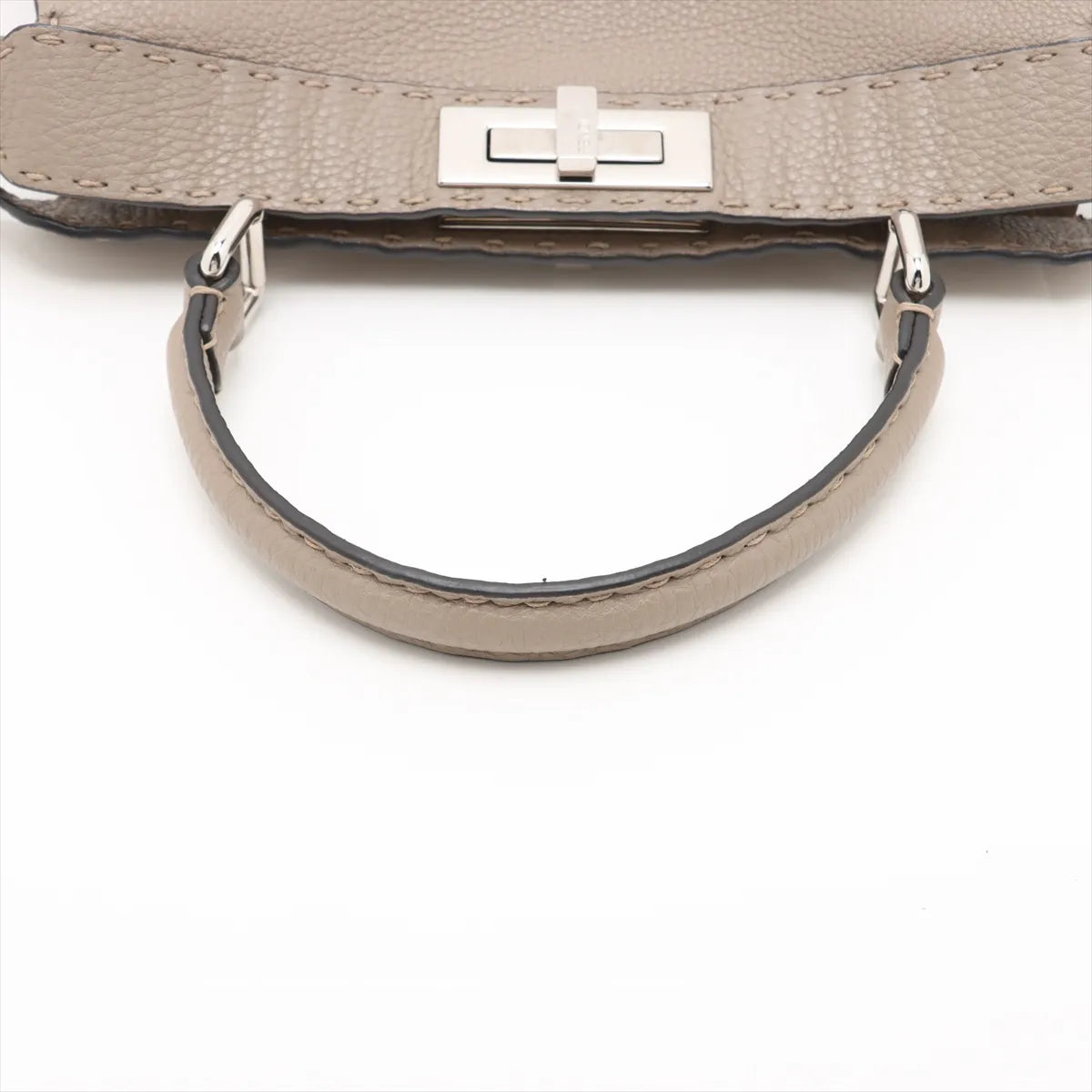 Fendi Selleria Peekaboo ICU Medium Leather Two-Way Handbag Beige