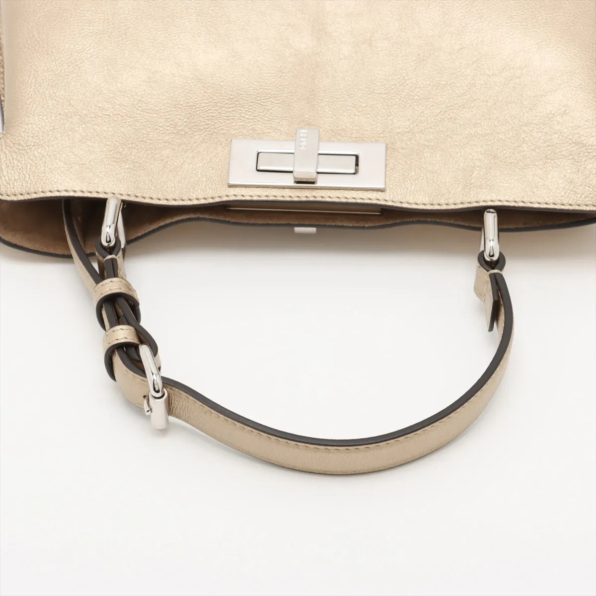 Fendi Peekaboo Soft Medium Leather Handbag Gold