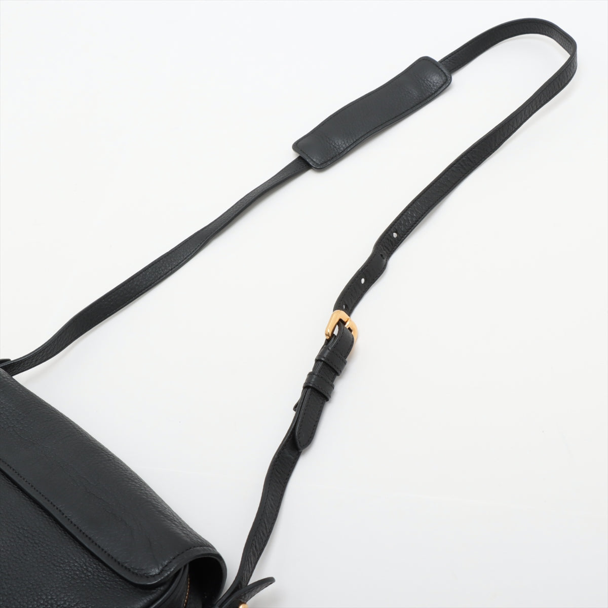 Prada Vitello Leather Crossbody Bag Black