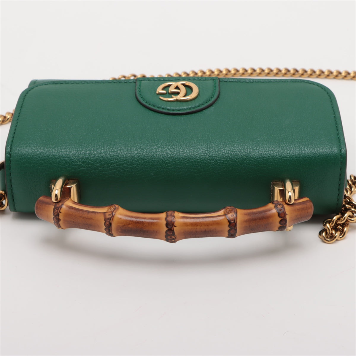 Gucci Bamboo Diana Flap Two-Way Handbag Green