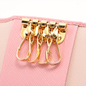 Quality Prada Saffiano Leather Key Case Pink