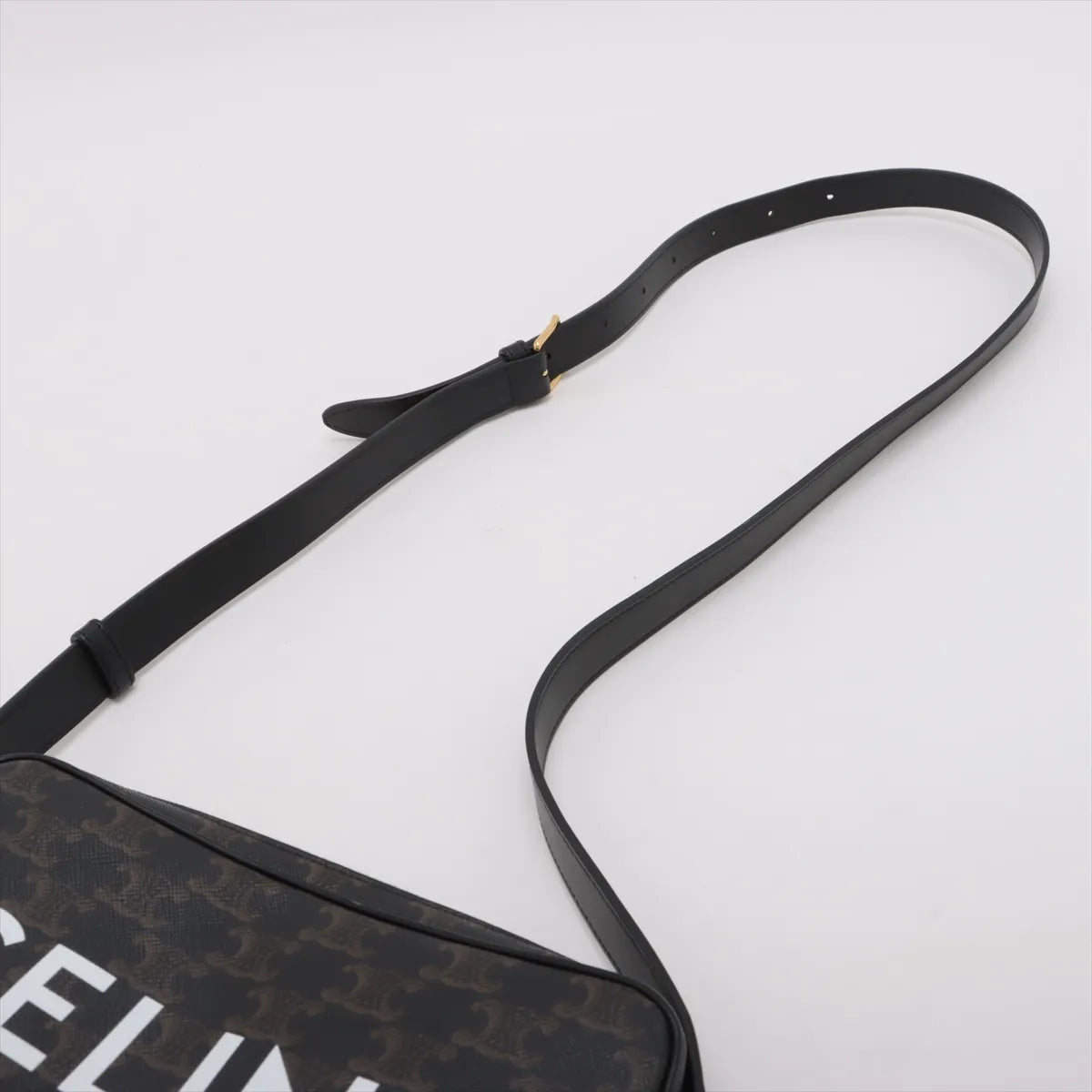 Celine Triomphe Medium Messenger Bag Black x Brown