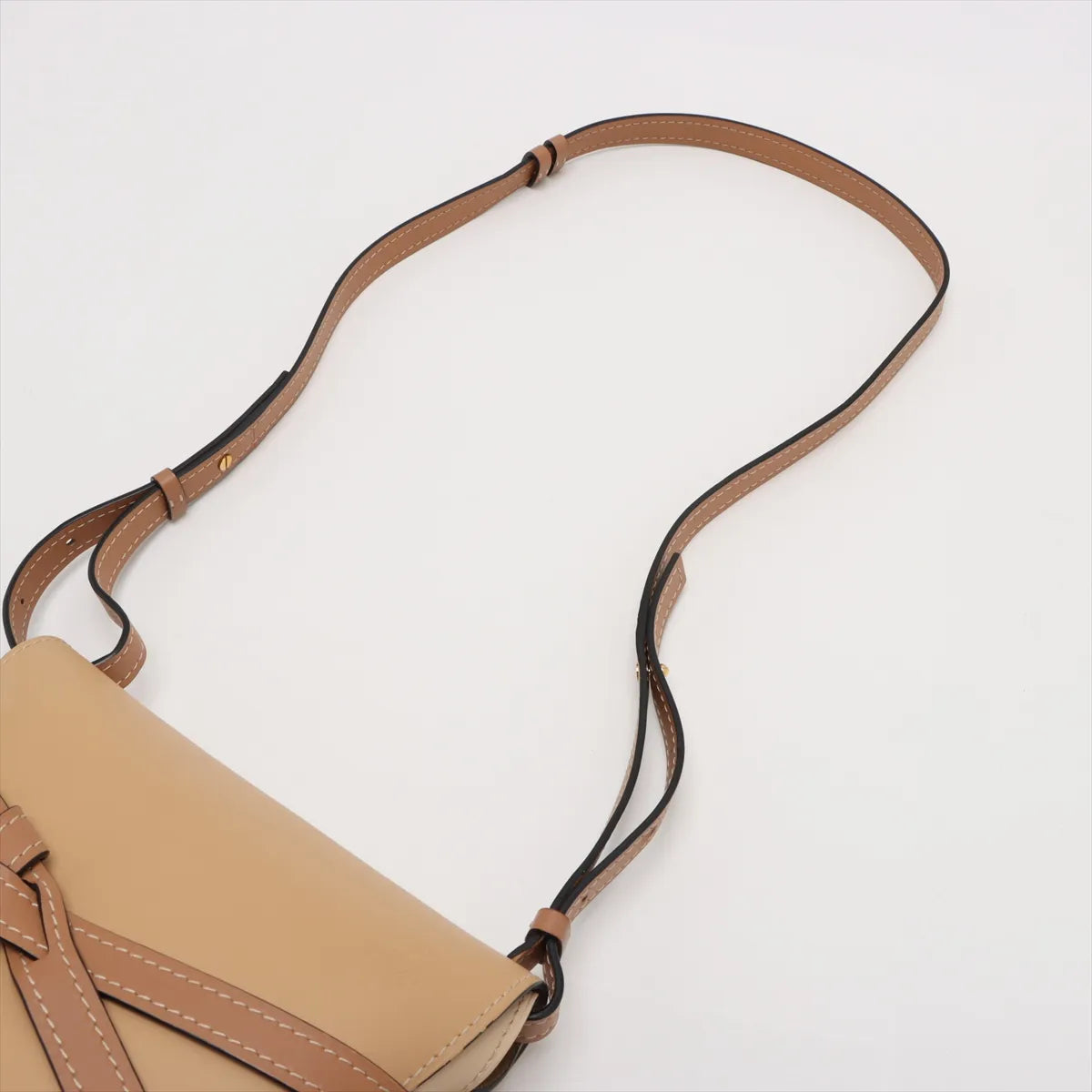 Loewe Gate Small Leather Shoulder Bag Beige