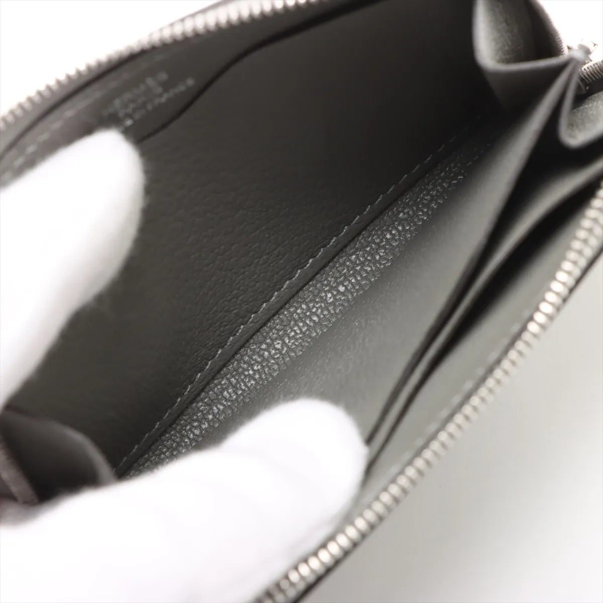 Hermès Zip And Go Evercolor Coin Purse Gray
