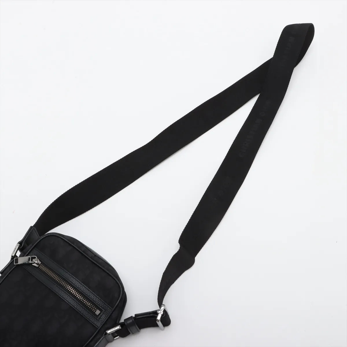 Dior Oblique Nylon Leather Shoulder Bag Black