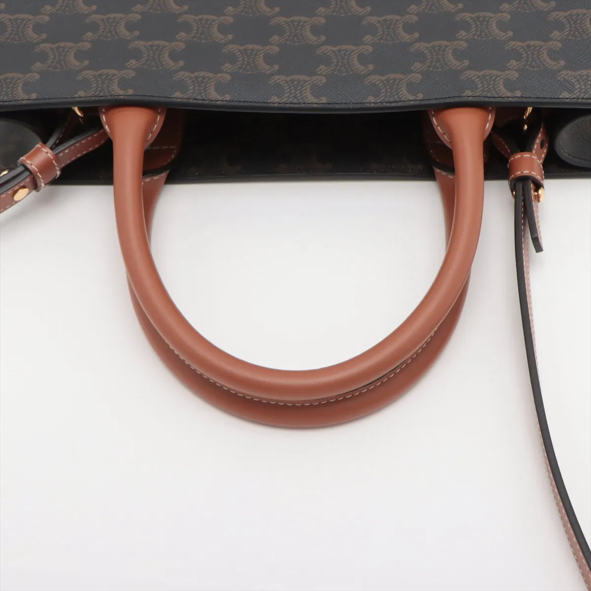 Celine Triomphe Vertical Cabas Two-Way Shoulder Bag Brown