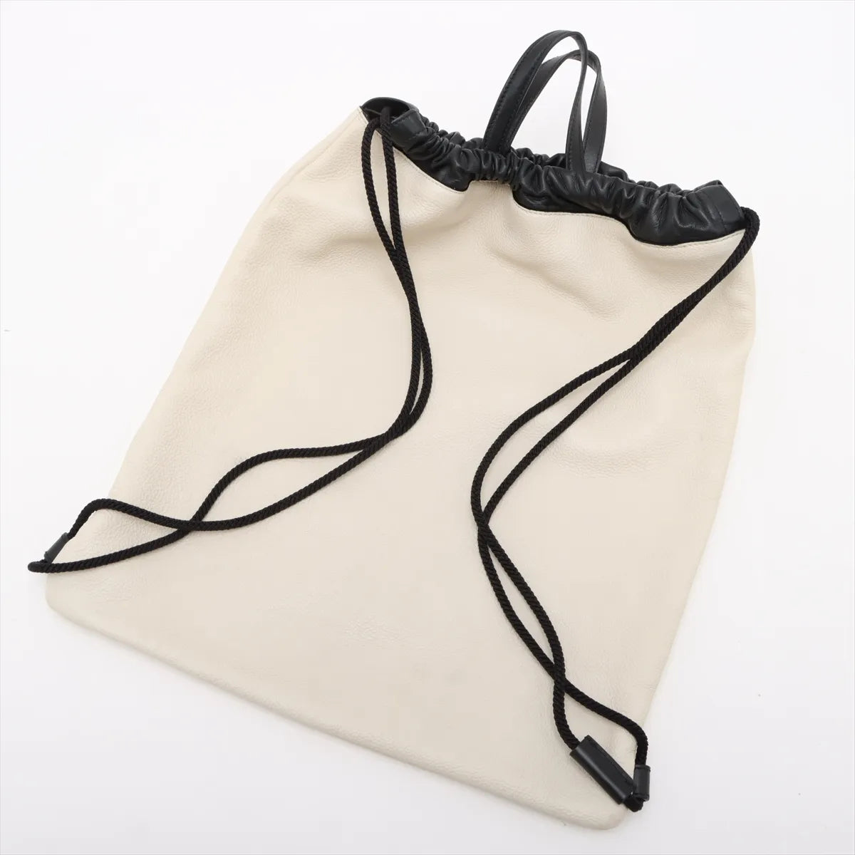 Gucci GG Logo Drawstring Leather Backpack White