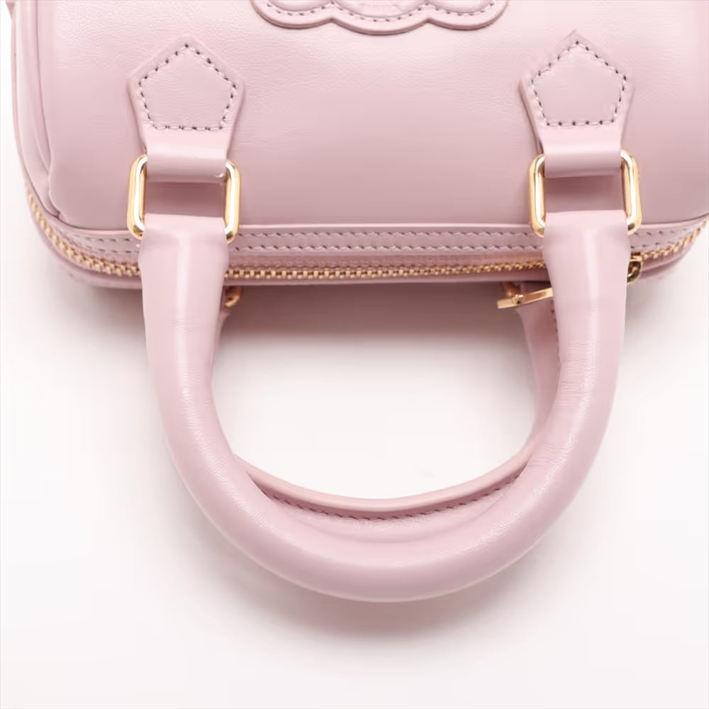 Celine Triomphe Mini Boston Leather Two-Way Handbag Pink