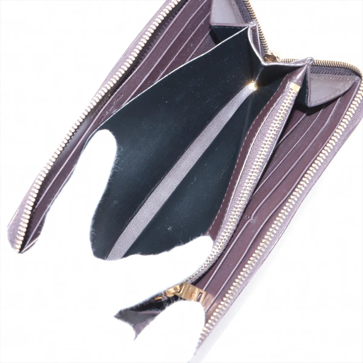 Saint Laurent Paris YSL Leather Zippy Wallet Brown