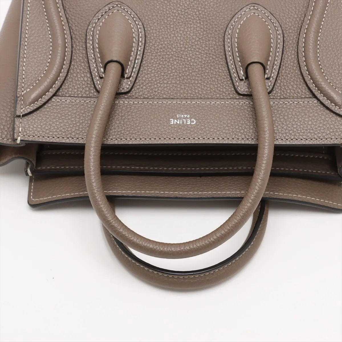 Celine Luggage Nano Shopper Leather Handbag Brown