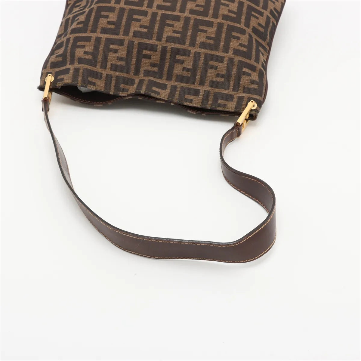 Fendi Zucca Canvas Leather Shoulder Bag Brown