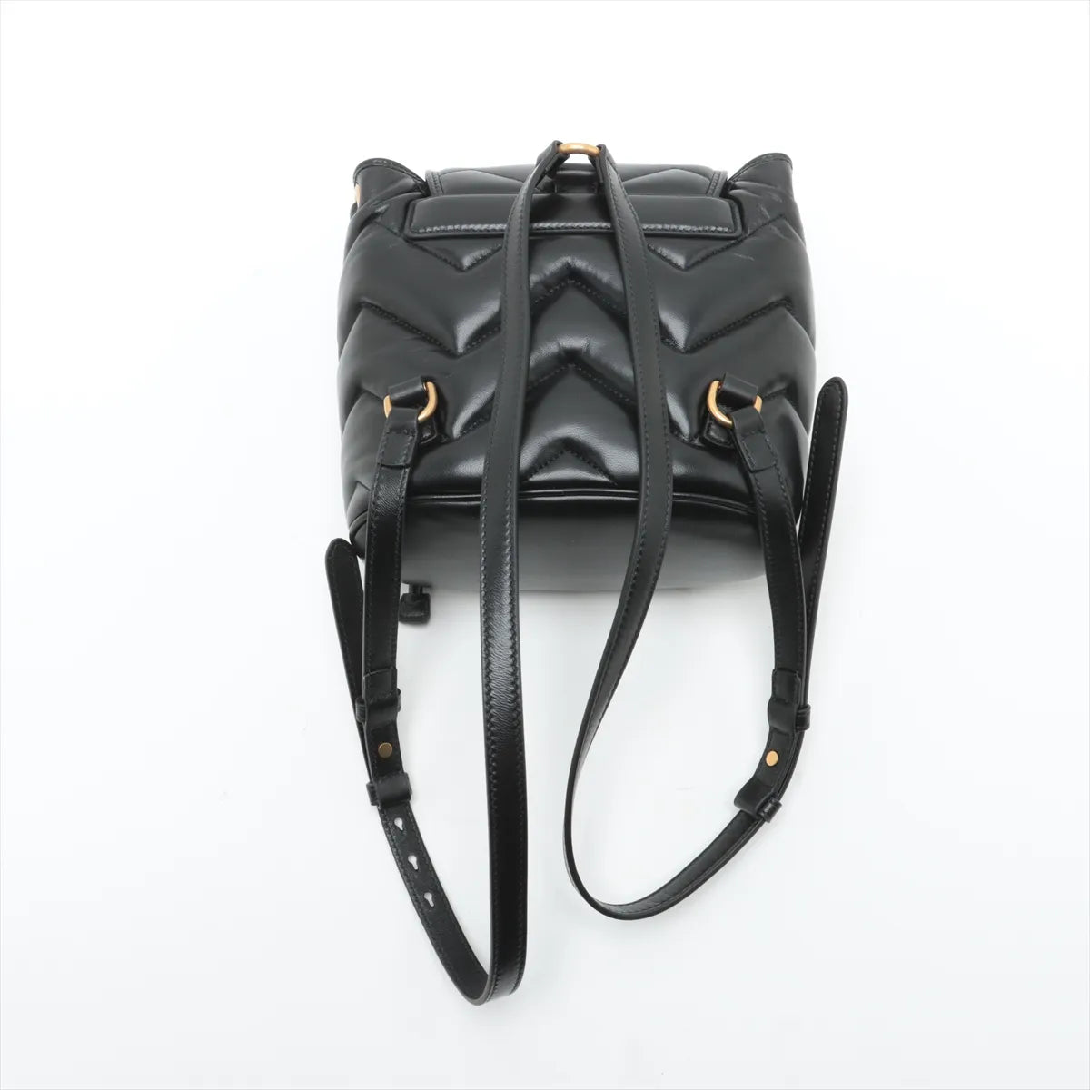 Gucci GG Marmont Chevron Leather Two-Way Backpack Black