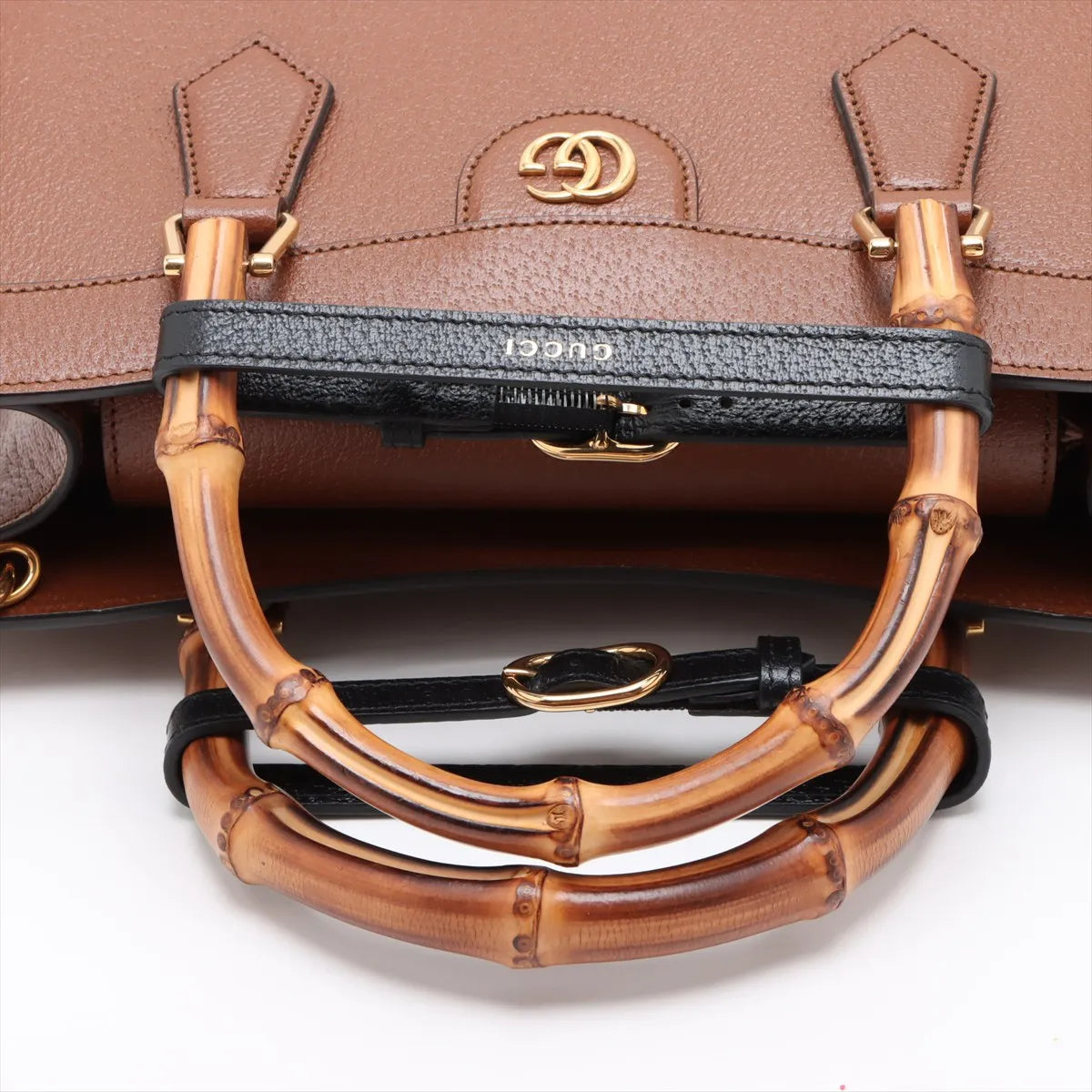 Gucci Bamboo Diana Leather Two-Way Handbag Brown