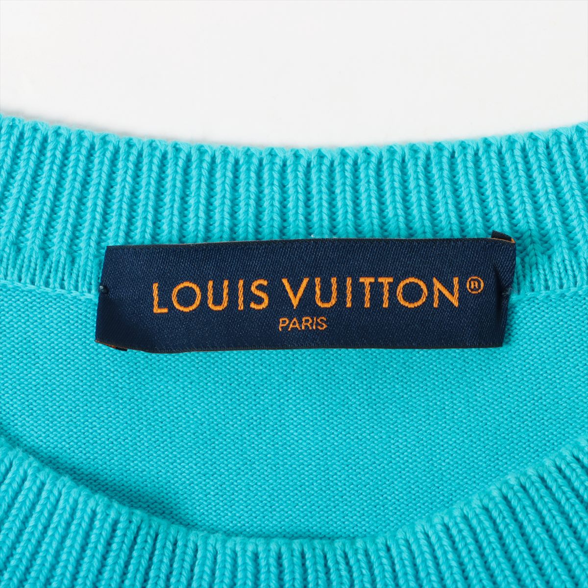 Louis Vuitton Embroidered Signature Short-Sleeved Cotton Crewneck Bleu –  Redo Luxury