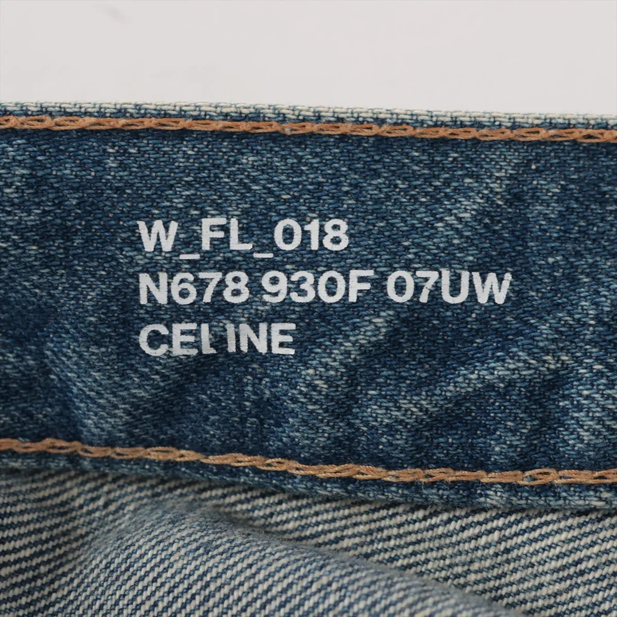 Celine Triomphe Cotton Denim Pants Blue