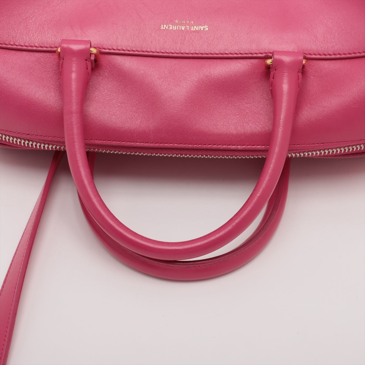 Saint Laurent Paris Baby Duffle Leather Two-Way Handbag Pink