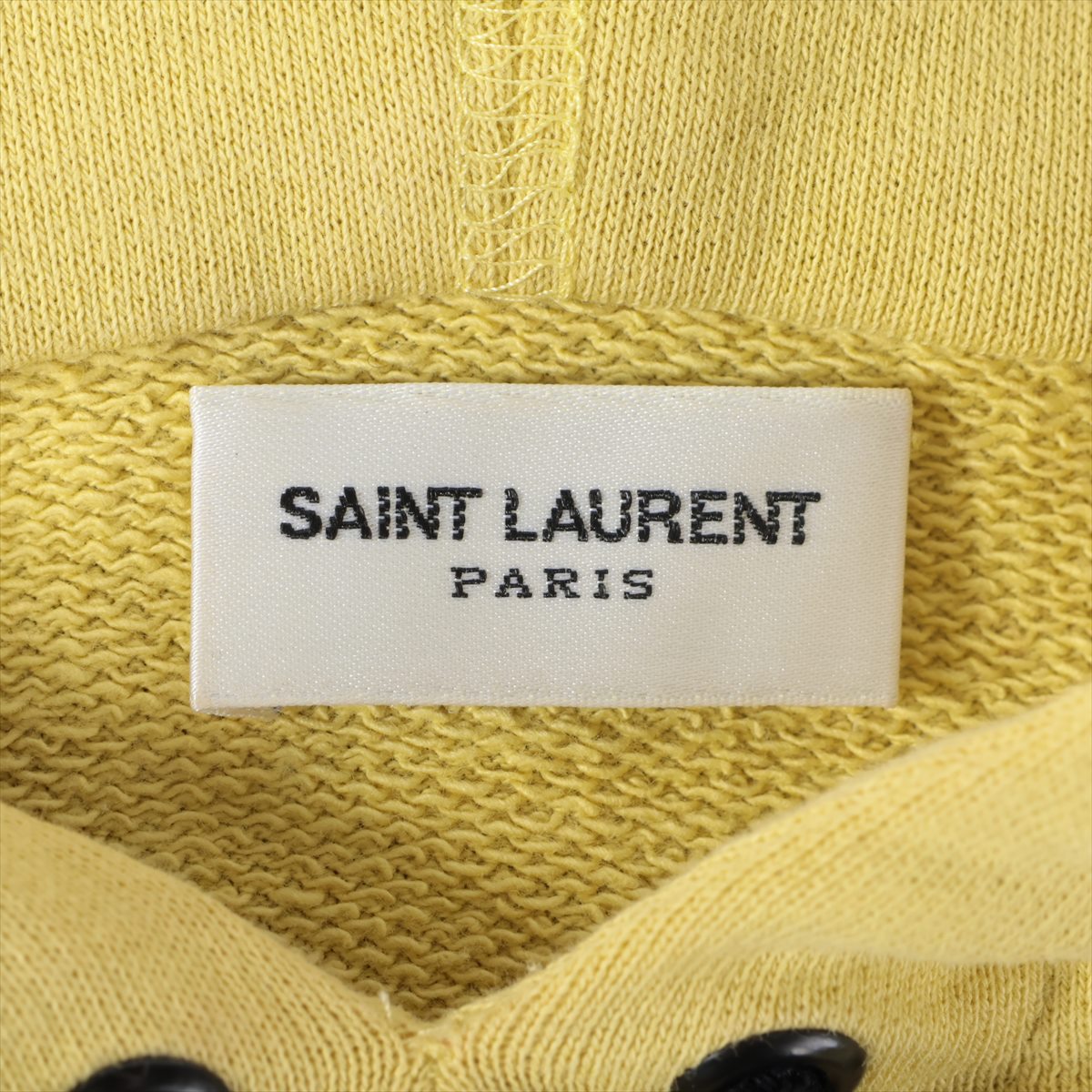 Saint Laurent Paris Cotton Hoodie Yellow