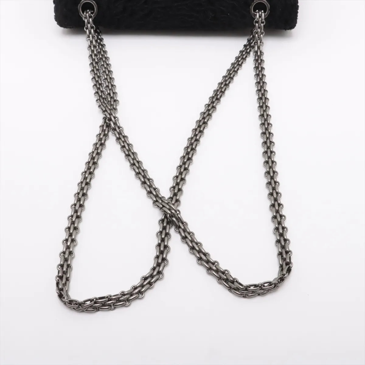 Chanel 2.55 Velour Double Flap Double Chain Bag Black
