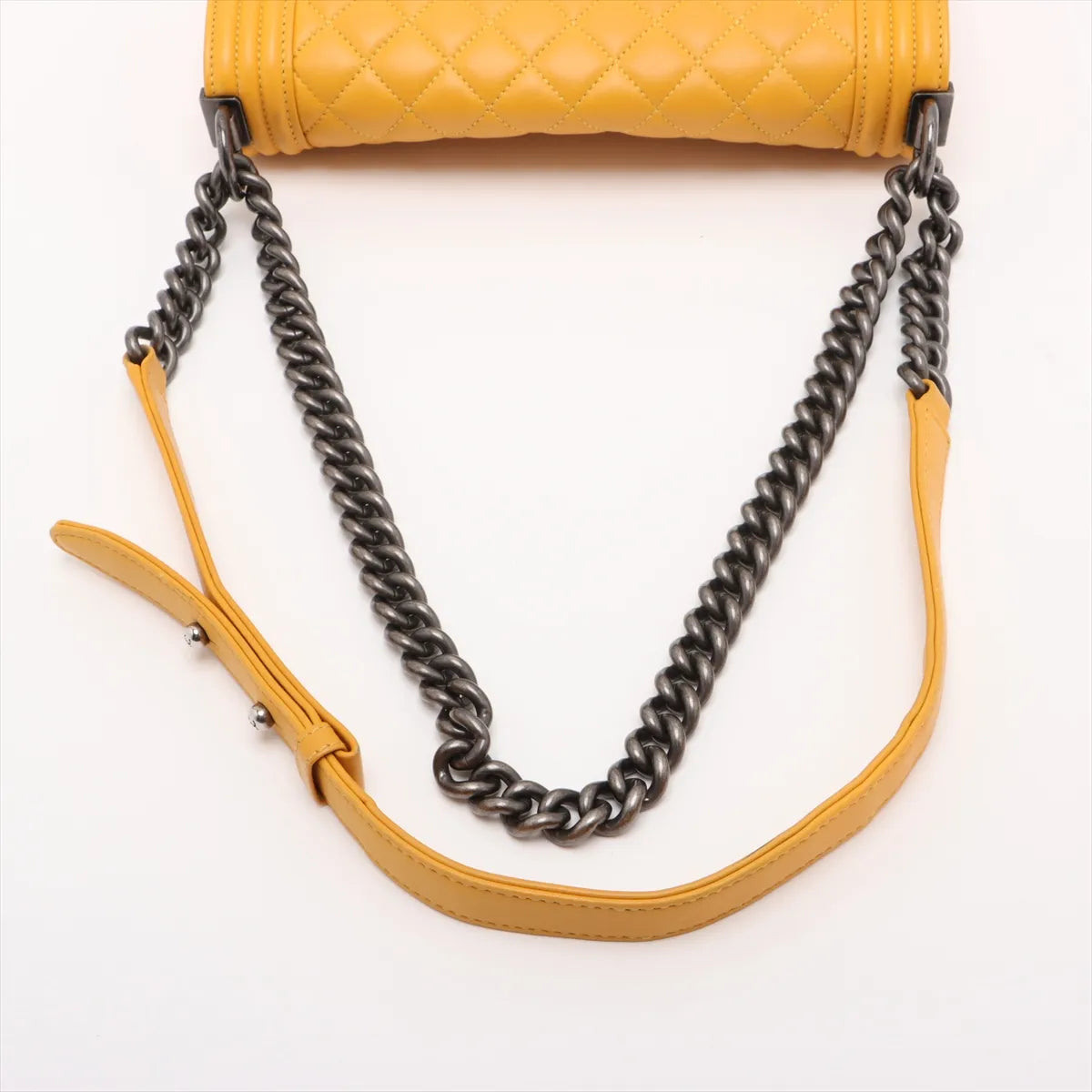 Chanel Boy Chanel 25 Lambskin Chain Shoulder Bag Yellow