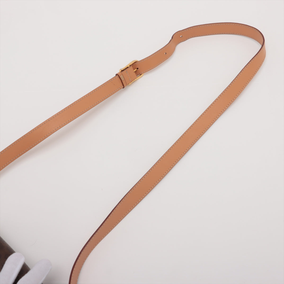 Celine Macadam Leather Shoulder Bag Brown