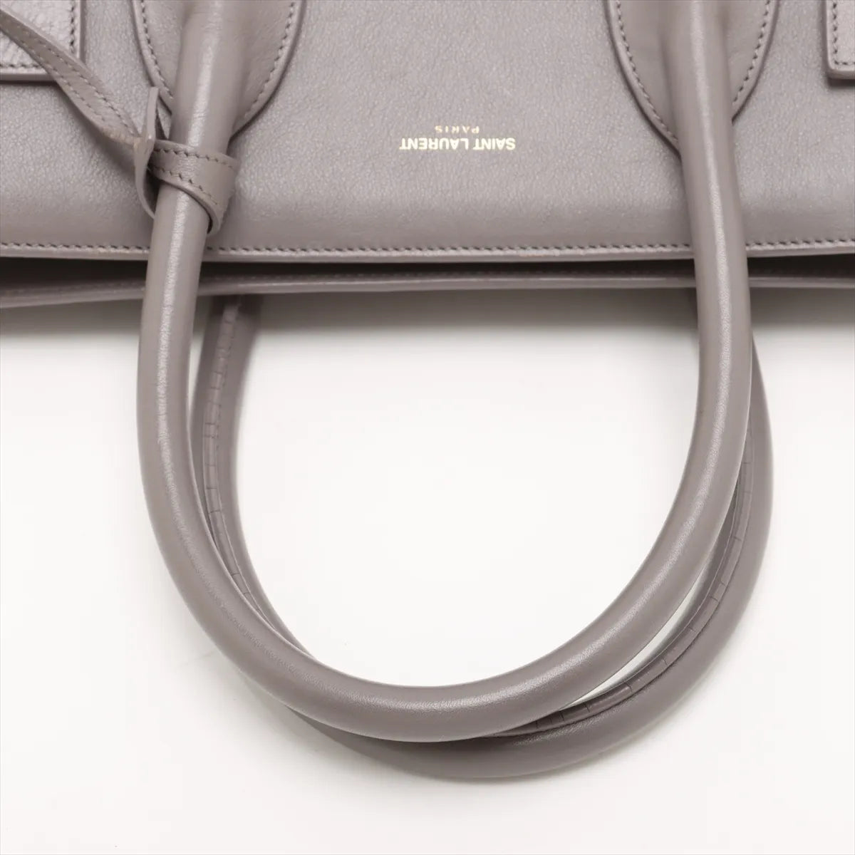 Saint Laurent Paris Sac de Jour Leather Two-Way Handbag Gray