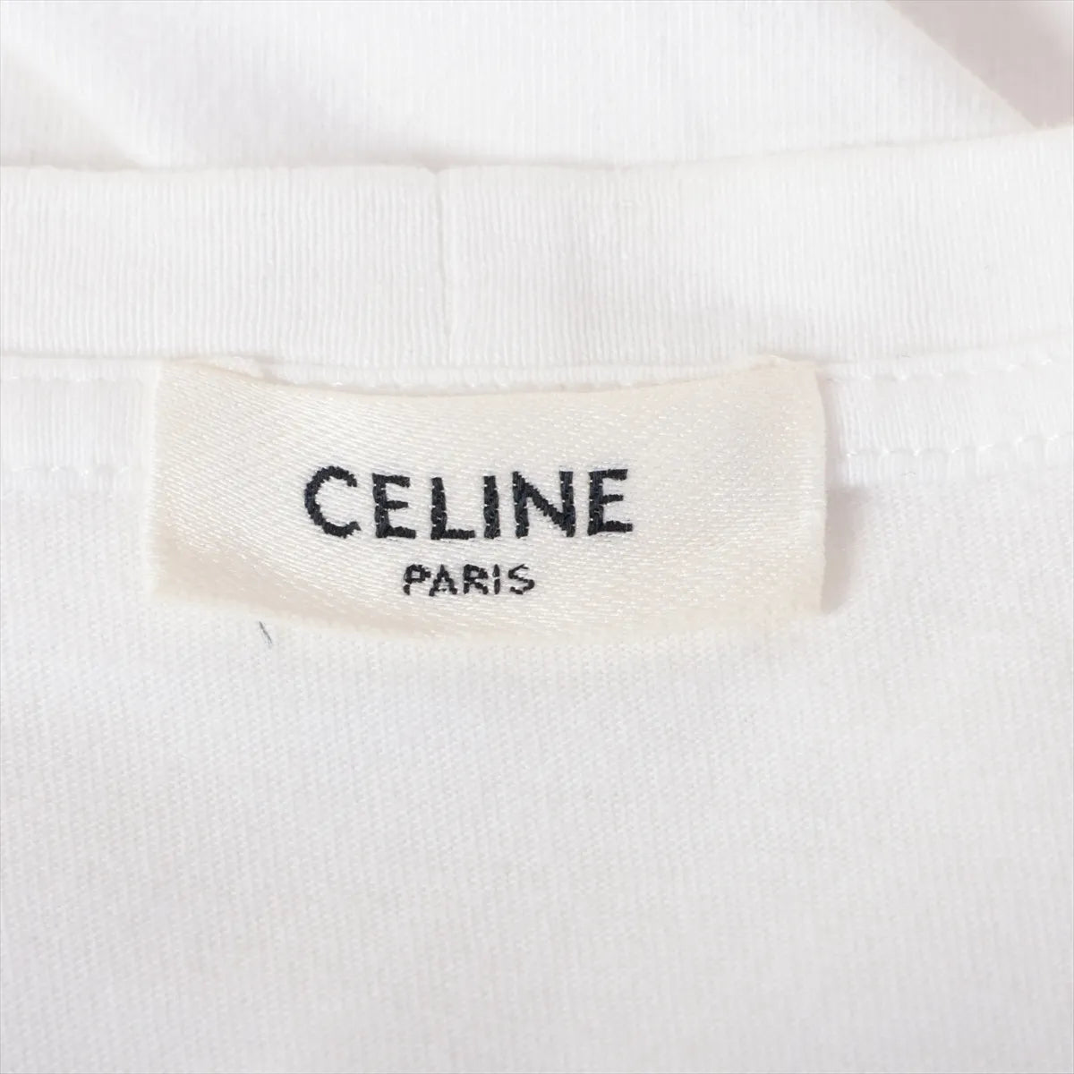 Celine Printed Statement Cotton T-shirt White