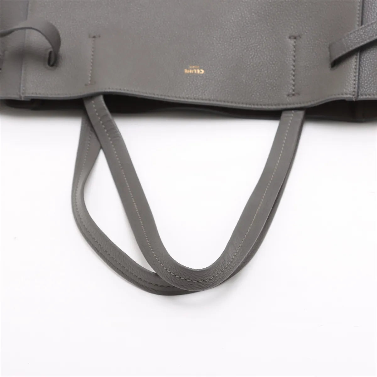 Celine Cabas Phantom Small Leather Tote Bag Gray