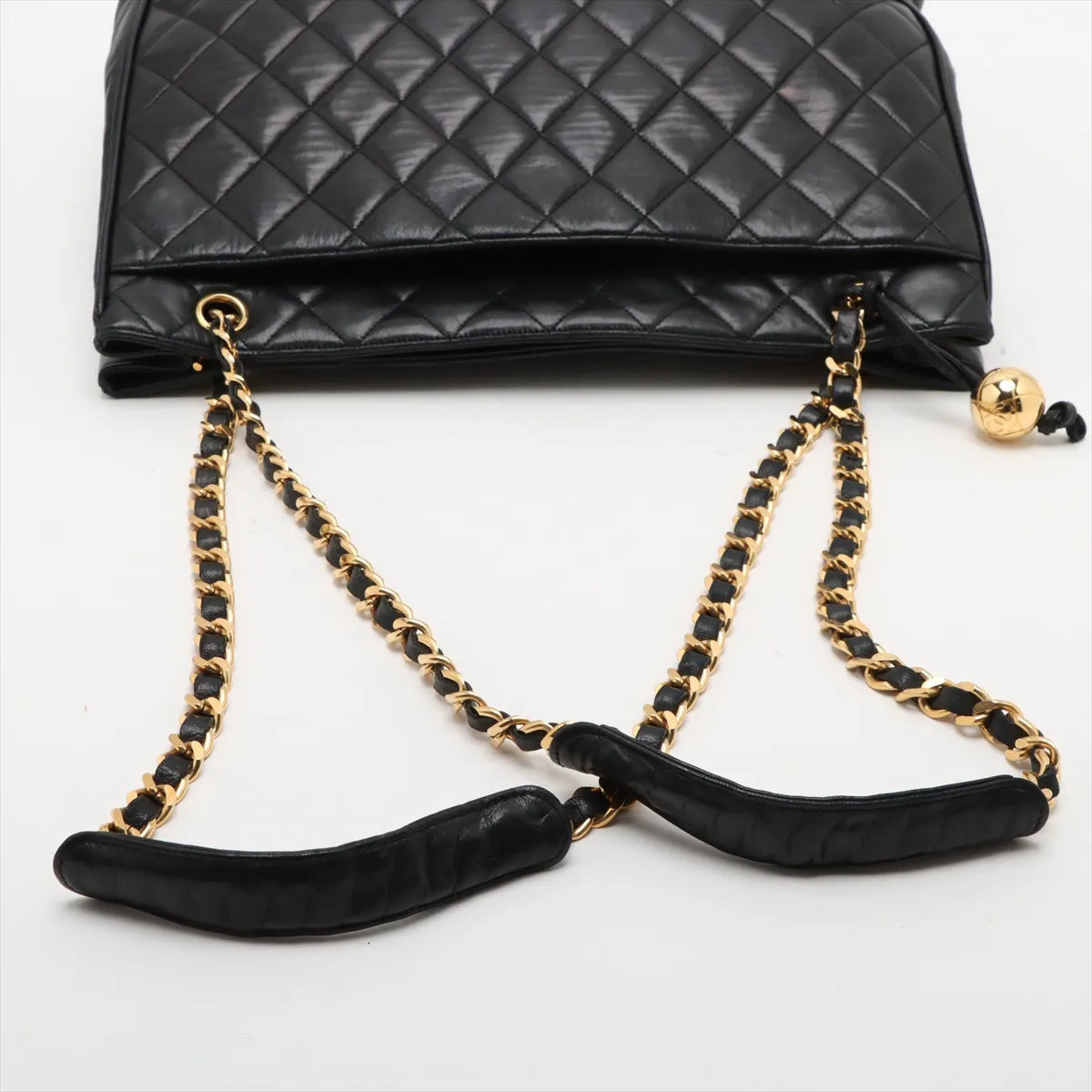 Chanel Matelasse Lambskin Chain Tote Bag Black