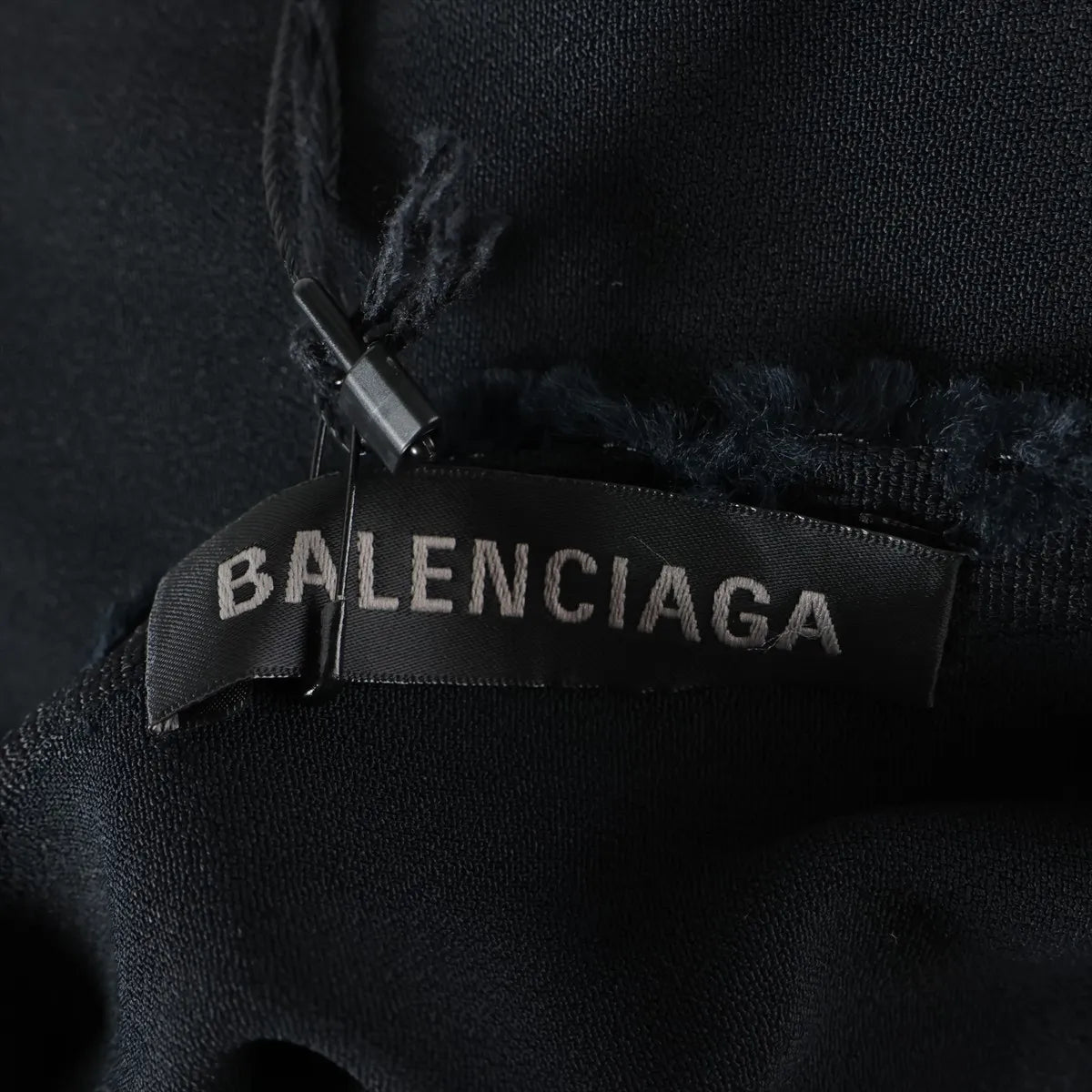 Balenciaga One Side Sleeve Rayon Long Dress Black