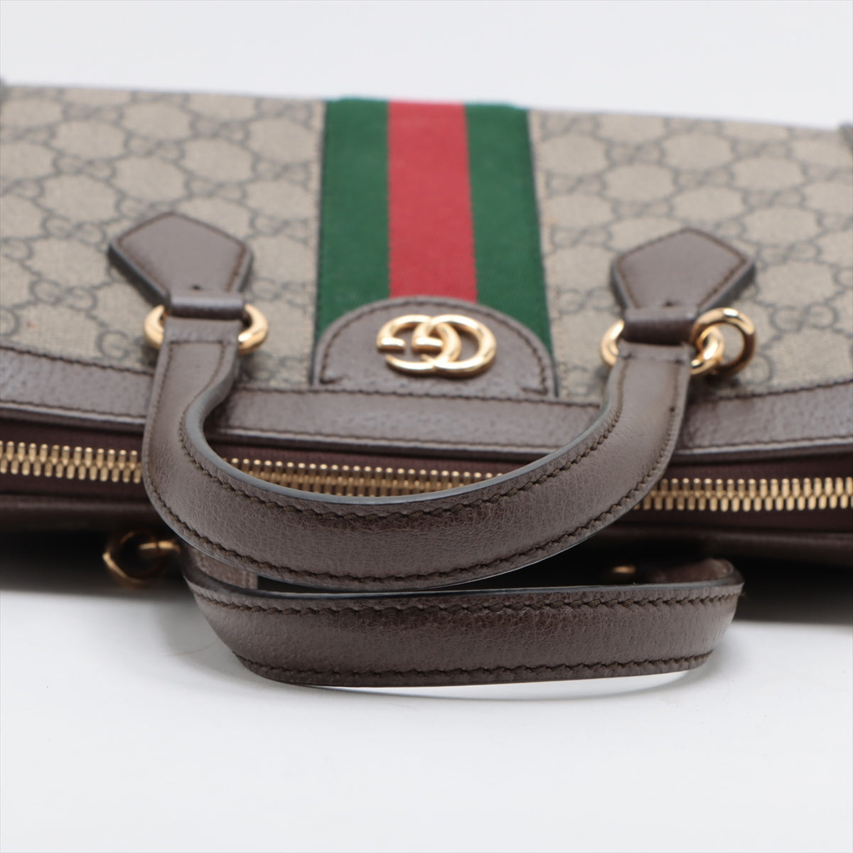 Gucci GG Supreme Web Leather Two-Way Shoulder Bag Ebony x Brown