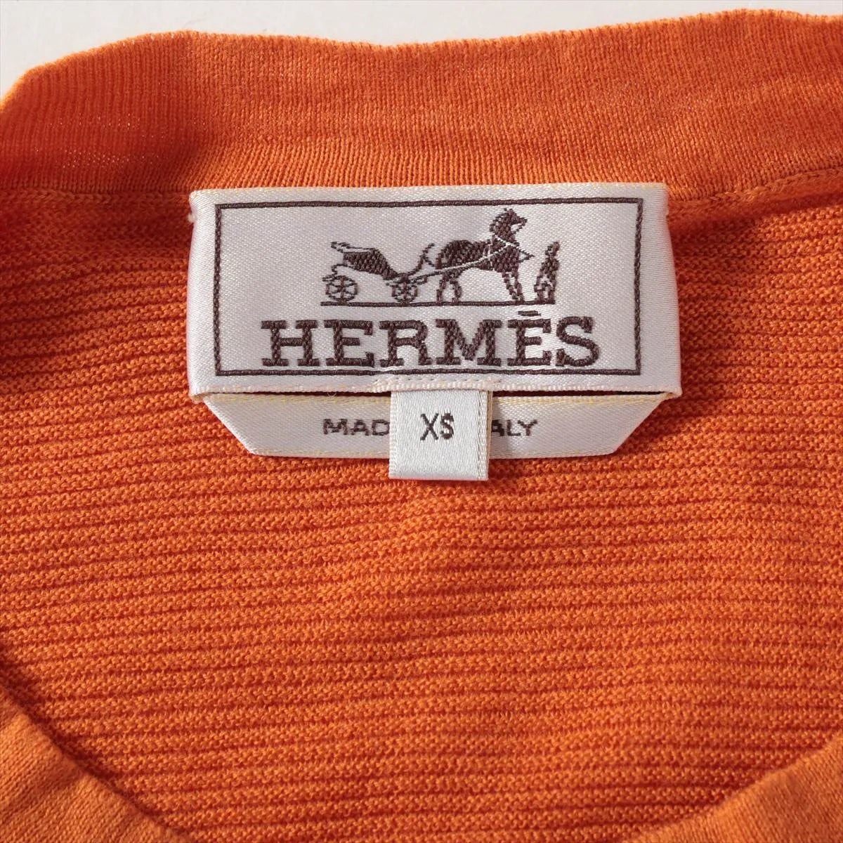Hermès Cotton Knit T-shirt Orange