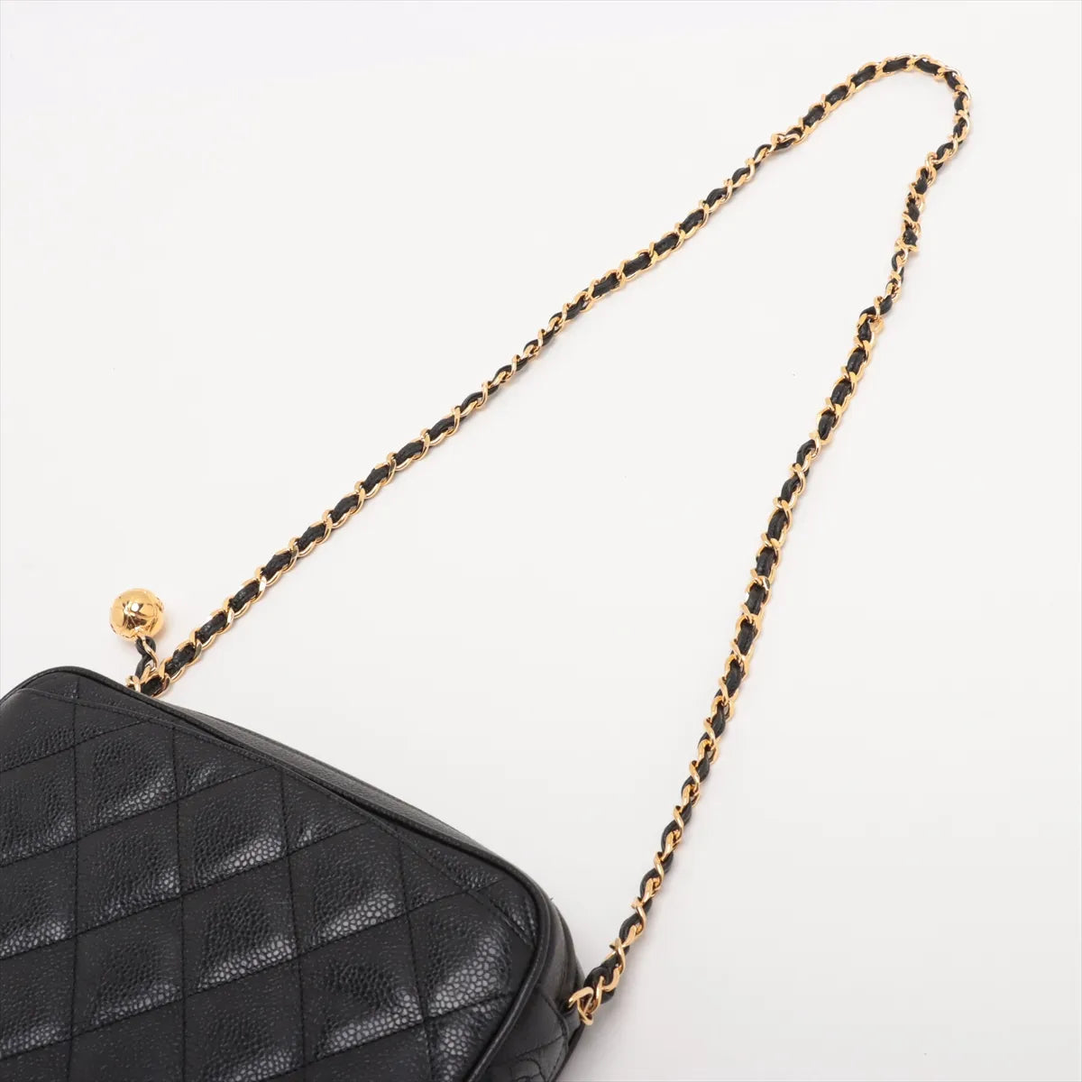 Chanel Matelasse Caviar Skin Chain Shoulder Bag Black