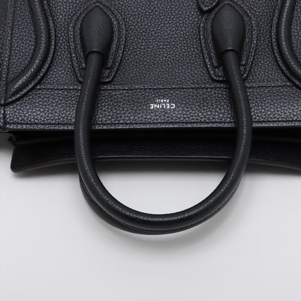 Celine Luggage Nano Shopper Leather Two-Way Handbag Black