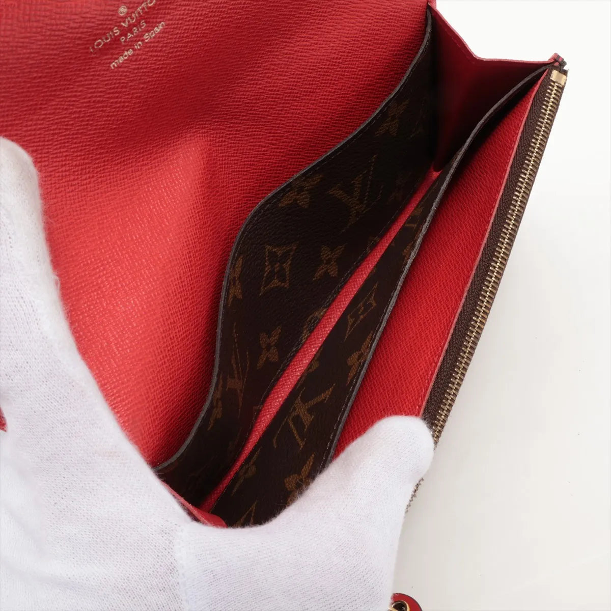 Louis Vuitton Monogram Emilie Long Wallet Poppy Red