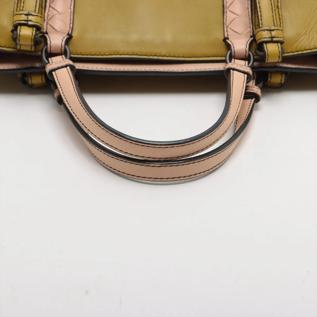 Bottega Veneta Intrecciato Corso Leather Tote Bag Green x Pink