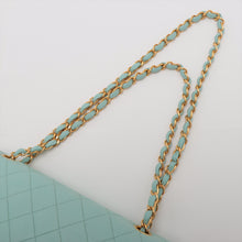 Load image into Gallery viewer, Chanel Matelasse 25 Lambskin Double Flap Double Chain Bag Tiffany Blue