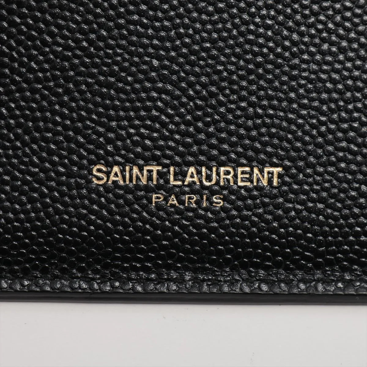 Saint Laurent Paris Logo Leather Card Case Black