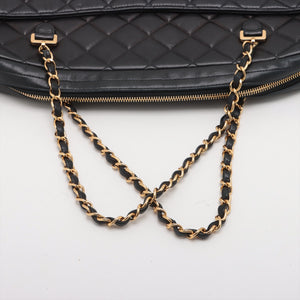 Chanel Matelasse Lambskin Chain Tote Bag Black