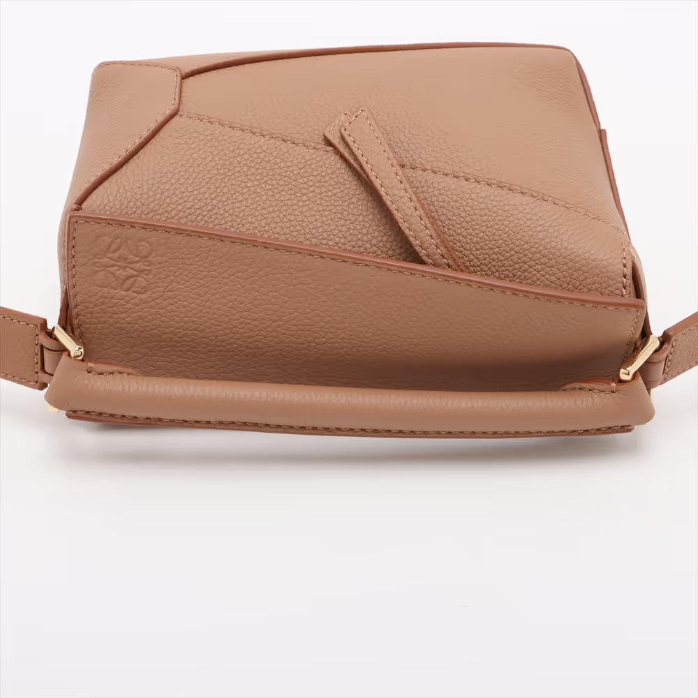 Loewe Mini Puzzle Leather Two-Way Shoulder Bag Beige