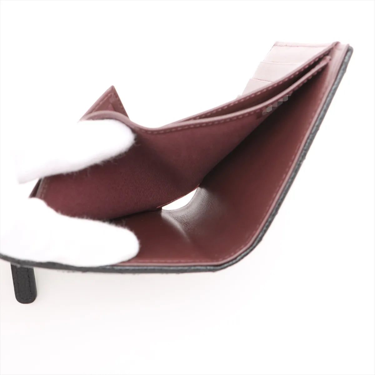 Chanel CC Logo Matelasse Caviar Skin Compact Wallet Black