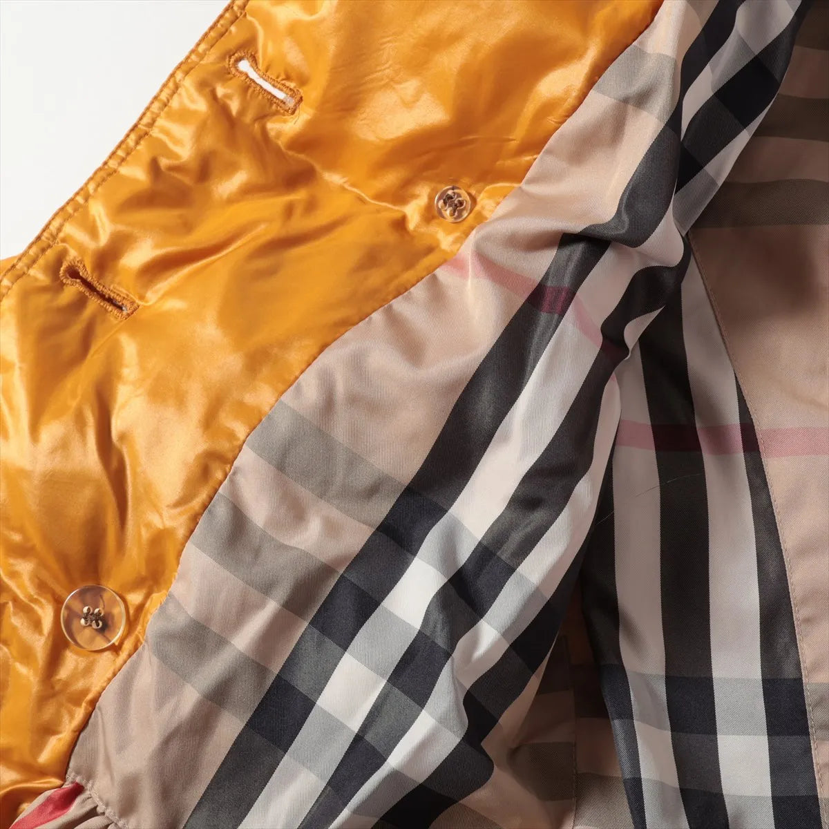 Burberry Children Nylon Fur Down Jacket Yellow