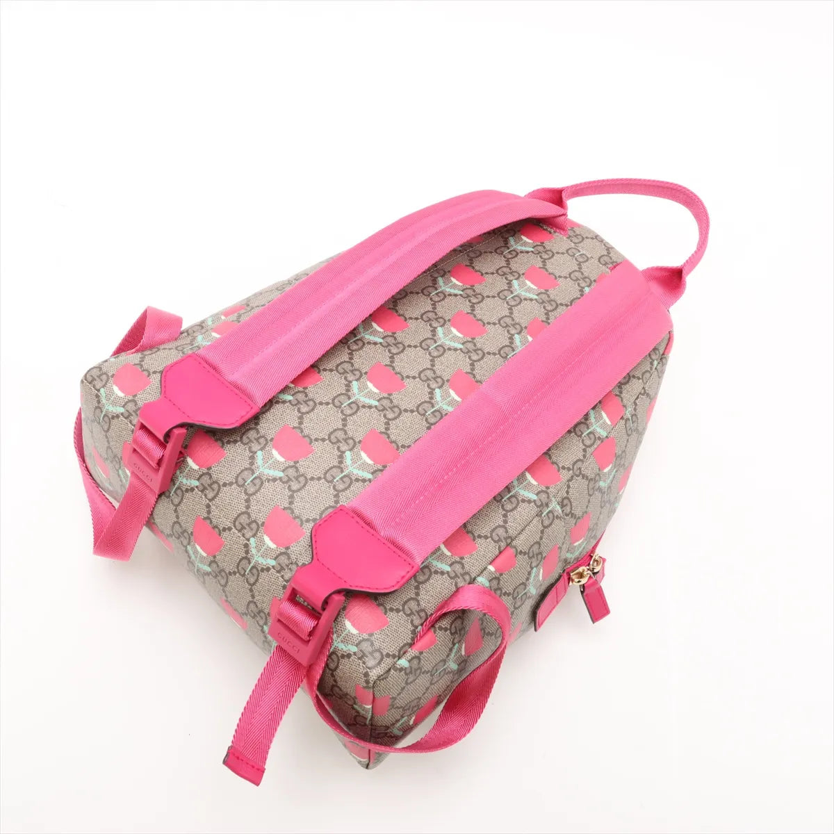 Gucci GG Supreme Floral Mini Backpack Beige x Pink