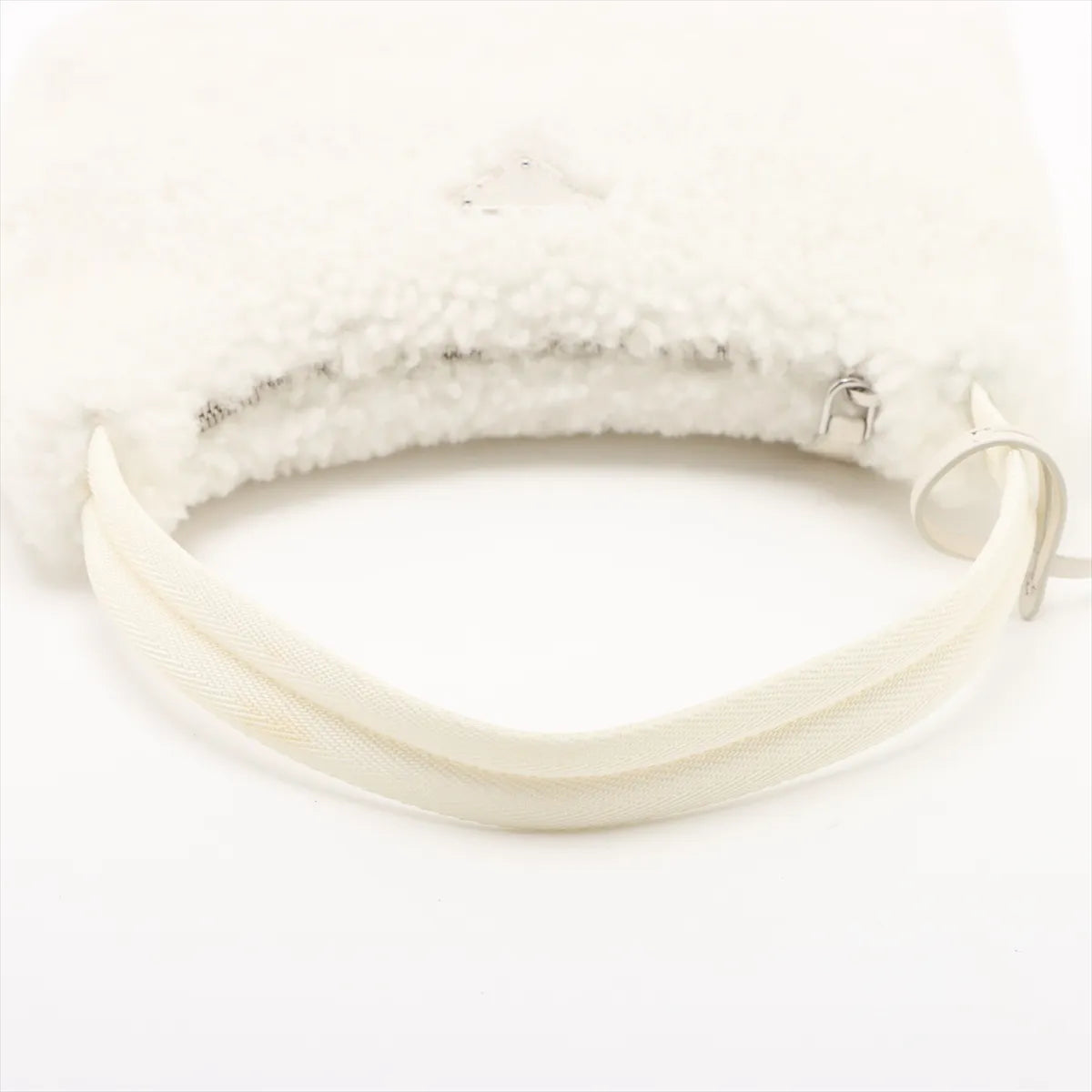 Prada Mouton × Leather Shoulder Bag White