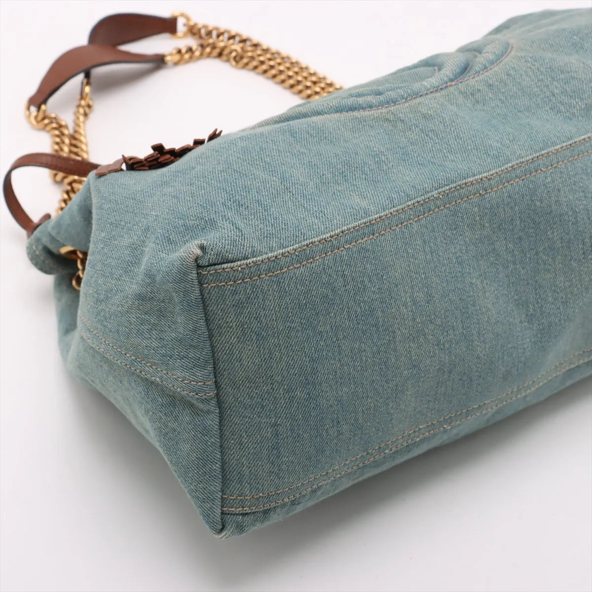 Gucci Soho Denim Chain Tote Bag Blue