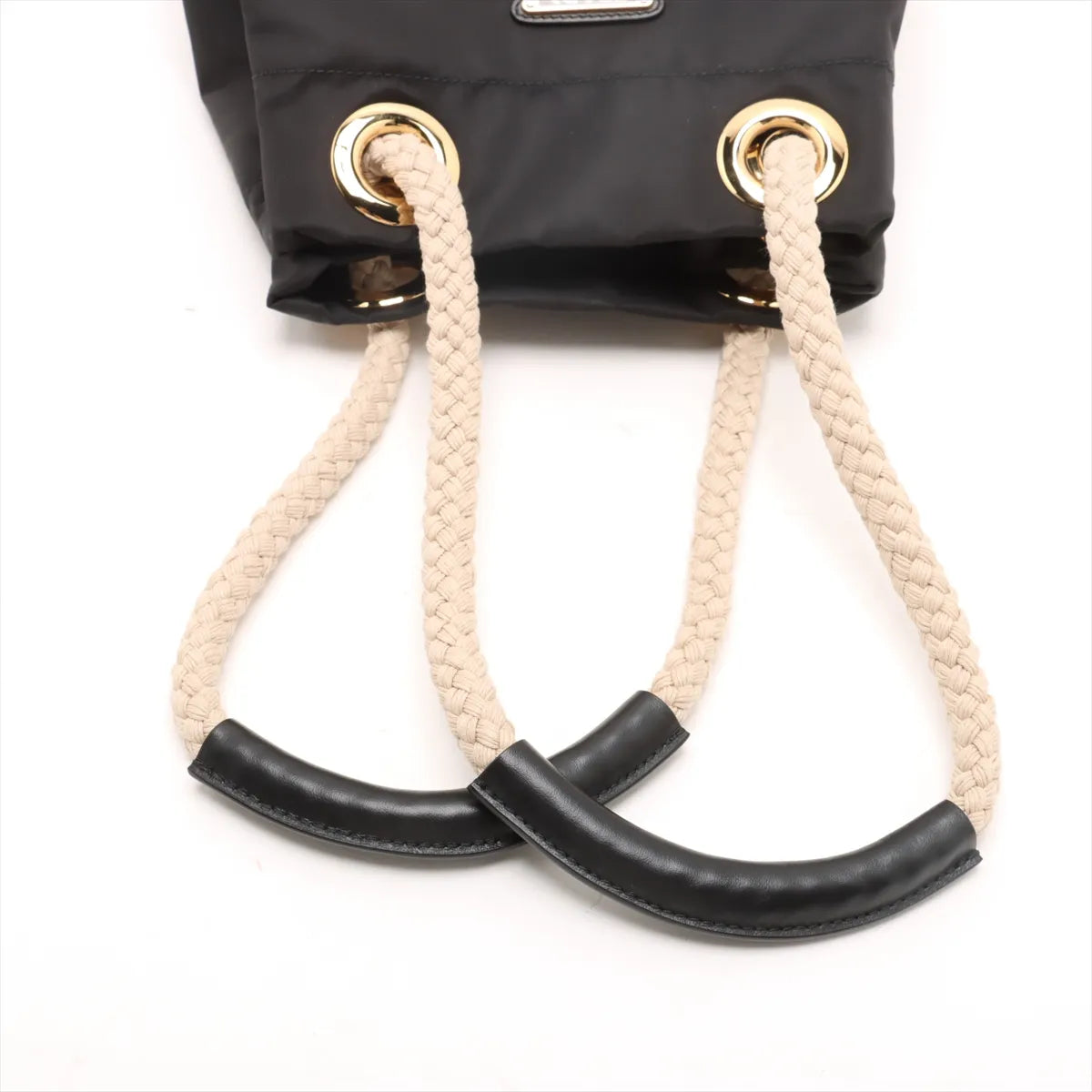 Prada Tessuto Nylon Leather Bucket Shoulder Bag Black